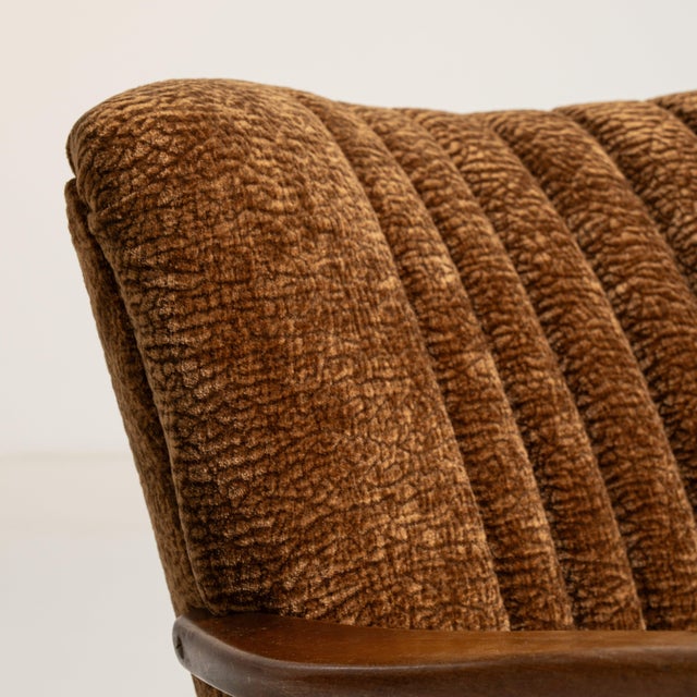 Wood Pair of Shellback Upholstered Armchairs, Antique, Denmark, Circa 1940 For Sale - Image 7 of 11