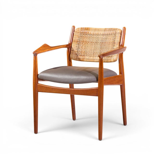 Arne Vodder for Sibast Model 51 Mid Century Danish Teak and Cane Dining Chairs - Set of 6 For Sale - Image 12 of 17