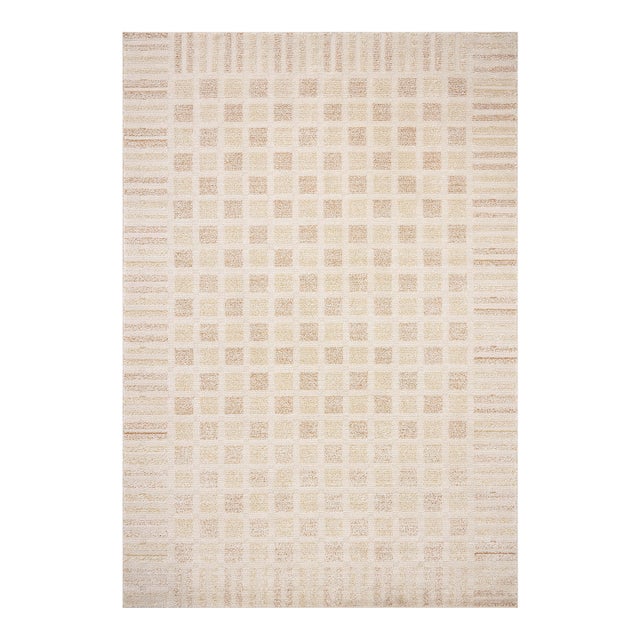 Chris Loves Julia x Loloi Calvin Bone / Natural 3'-6" x 5'-6" Accent Rug For Sale