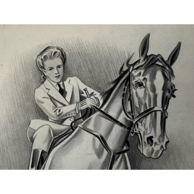 Original graphite pencil drawing by American artist and illustrator Theodore E. Schrock (1879–1952), depicting a young...
