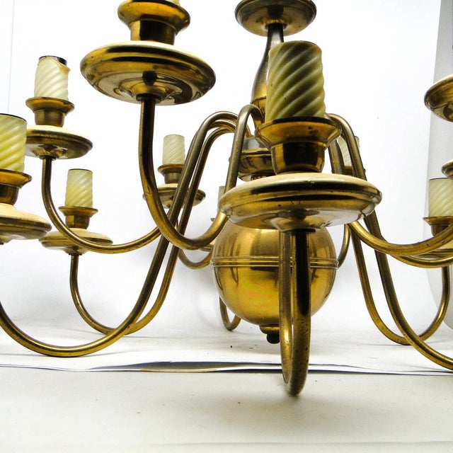 Vintage Metal Chandelier, Poland, 1980s For Sale - Image 6 of 12