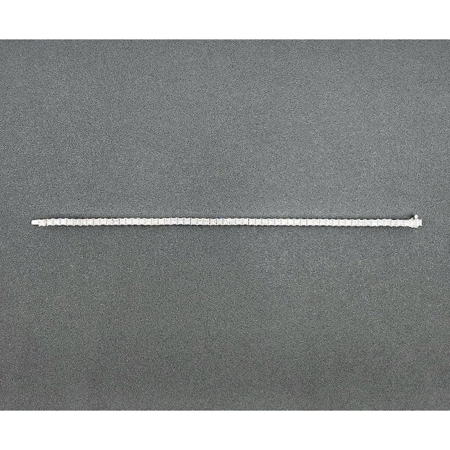 Metal 6.53 Ct Princess Cut Diamond Tennis Bracelet For Sale - Image 7 of 8