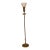 Vintage Torchiere Brass Floor Lamp With Milk Glass Shade For Sale