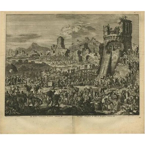 Hermanus Besseling, Biblia Sacra, Rebuilding Jerusalem, 1743, Print For Sale - Image 6 of 6