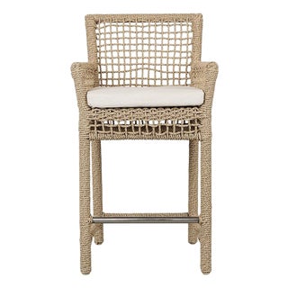Harbor Faux Rope Woven Outdoor Counter Stool For Sale