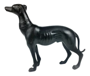 Antique Black Bronze Dog Statue
