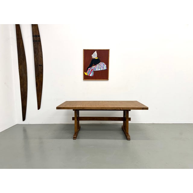 More than just a farmhouse table, it's a piece of interior design. This modernist solid oak table impresses with the...