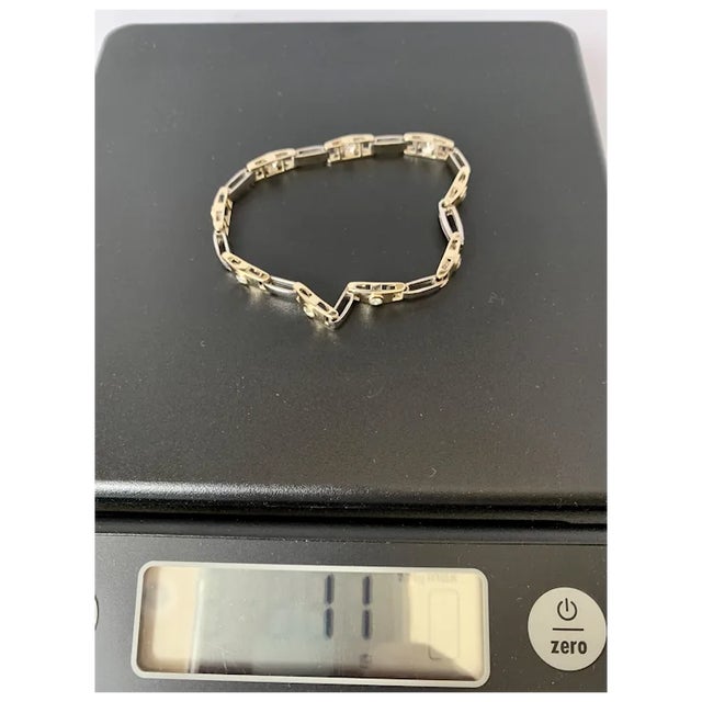 Gold Late 20th Century 14k Two Tone Gold Diamond Bracelet For Sale - Image 8 of 10