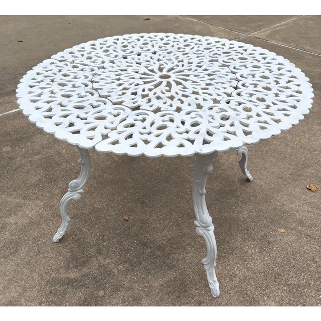 Mid Century Iron Garden Table and 4 Chairs For Sale In Dallas - Image 6 of 12