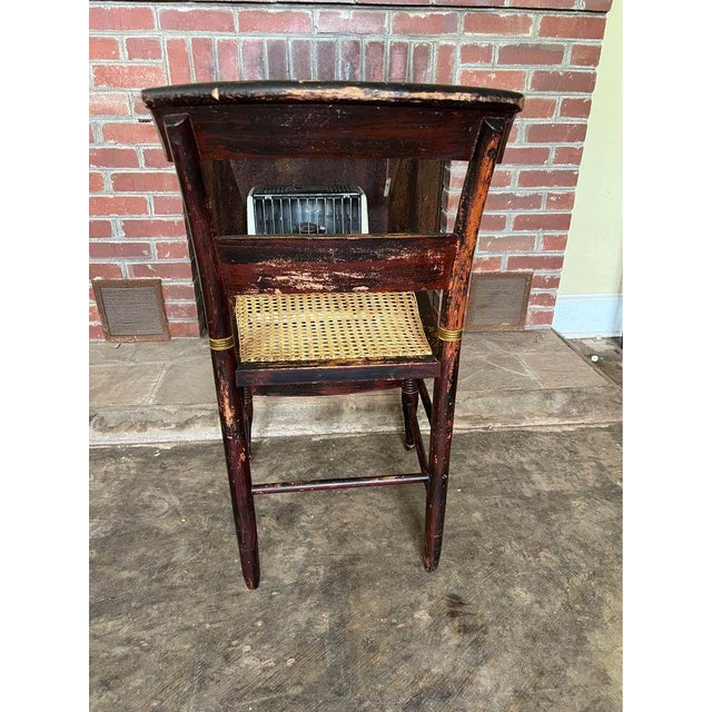 19th Century Antique American Paint-Decorated Cane Seat Side Chair For Sale - Image 10 of 10