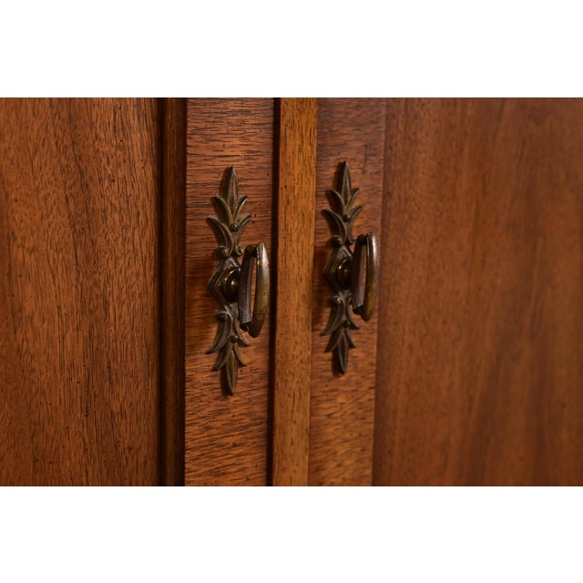 Wood French Regency Louis XVI Carved Walnut Long Dresser or Credenza by Metz, 1960s For Sale - Image 7 of 16