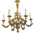 Vintage Italian Gilt Metal 6 Light Chandelier For Sale