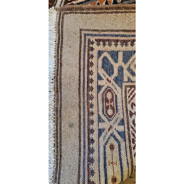 Tan Early 20th Century Vintage Afghan Tribal Square Prayer Rug- 3′7″ × 3′8″ For Sale - Image 8 of 11