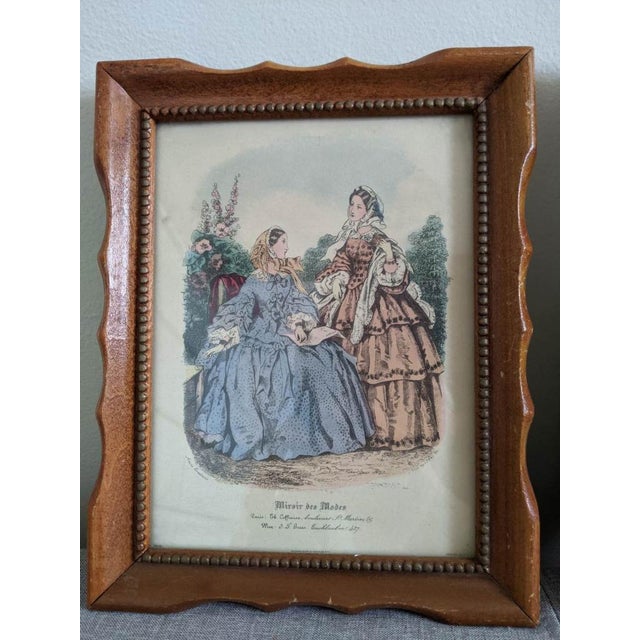 Mid 20th Century Miroir Des Modes French Fashion Prints, Framed - a Pair For Sale - Image 4 of 7