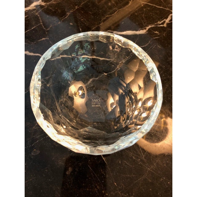 Glass Honeycomb Crystal Saks Fifth Avenue Bowl For Sale - Image 7 of 16