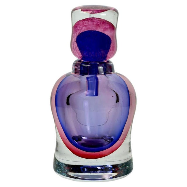Purple and Fuchsia Sommerso Murano Glass Decanter, 1980s For Sale - Image 11 of 11