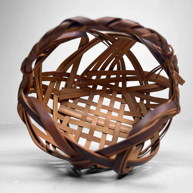 Mid-Century Modern Japanese Hanakago Bamboo Ikebana Basket, 1950s For Sale - Image 3 of 13
