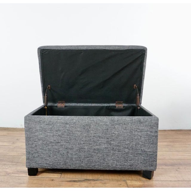 Contemporary Tainoki Gray Upholstered Button Tufted Ottoman Chairish