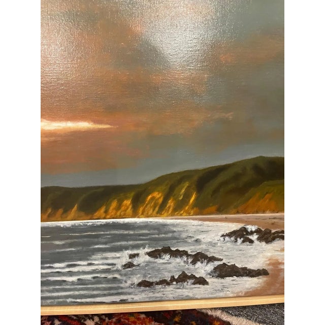 Contemporary Framed Oil Painting on Linen "Red Central Sunset, California" by Mark Sylva For Sale - Image 3 of 11