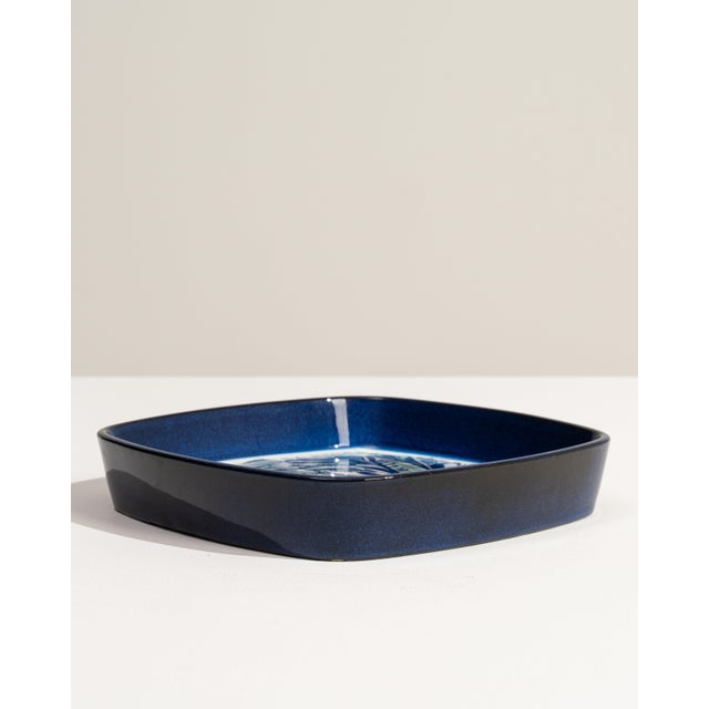 1960s Denmark Blue Ceramic Decorative Bowl For Sale - Image 11 of 18