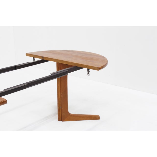 Vintage Danish Round Extendable Dining Table in Teak, 1960s For Sale - Image 4 of 9