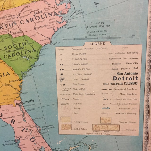1972 Map of United States on Board For Sale - Image 4 of 7