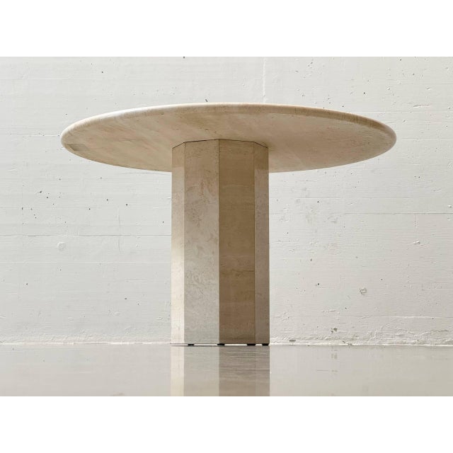Round Table in Travertine, Italy, 1970s For Sale - Image 6 of 16