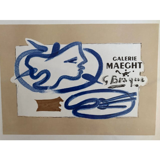 Georges Braque 1950s Georges Braque Lithograph-3 Galerie Maeght Art in Posters For Sale - Image 4 of 4