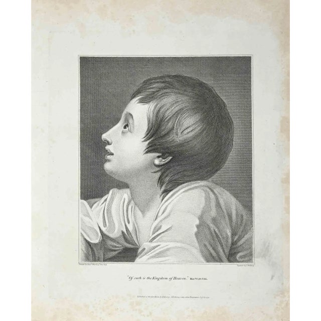 Portrait is an original artwork realized by Thomas Holloway (1748 - 1827). Original Etching from J.C. Lavater's "Essays on...