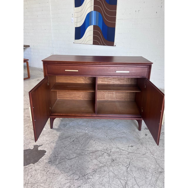 Statton Furniture Vintage Walnut and Brass Sideboard by Statton For Sale - Image 4 of 8