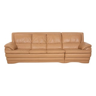 4-Seater Sofa in Brown-Beige Leather from Himolla For Sale