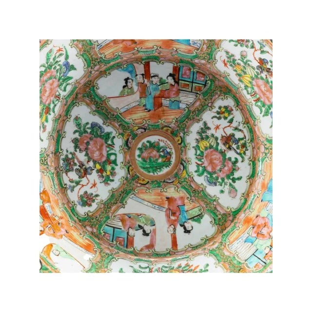 19th Century Chinese Rose Medallion Centerpiece or Punch Bowl For Sale - Image 4 of 6