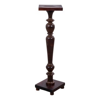 Vintage Danish Walnut Pedestal Stand, 1940s For Sale