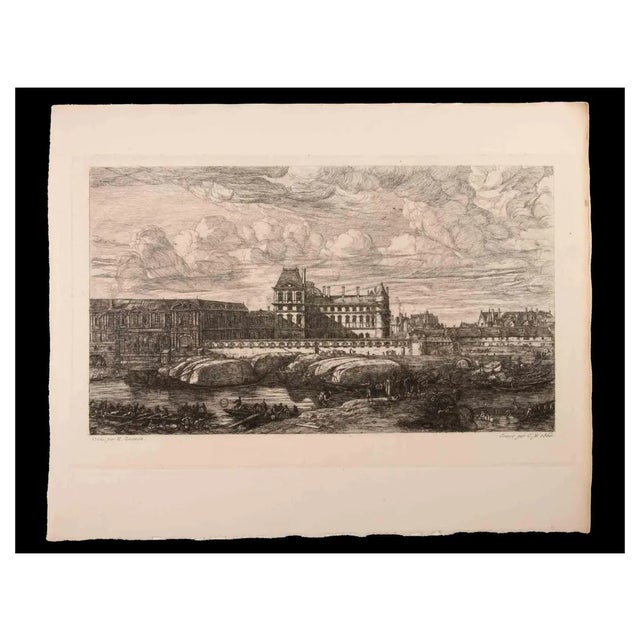 Charles Meryon, City Landscape, Original Etching, 1866 For Sale