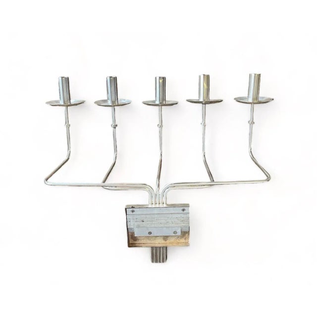 Mid 20th Century Tommi Parzinger 5-Lite Wall Candelabras Sconces- Set of 2 For Sale - Image 9 of 12