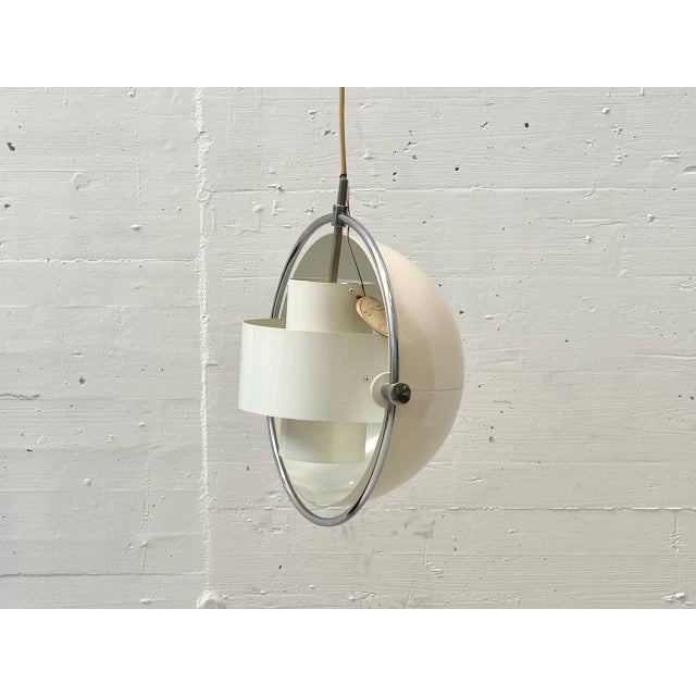 Pendant Lamp with Chrome Ring by Louis Weisdorf for Lyfa, Denmark, 1960s For Sale - Image 11 of 18