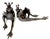 Metal Pair Patinated Bronze Reclining Frog Prince Reading Book Bookends, Late 20th C. For Sale - Image 7 of 12