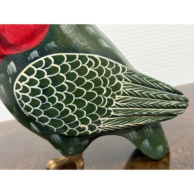 Sudha Hand-Painted Wooden Owl Figurine For Sale In San Francisco - Image 6 of 12