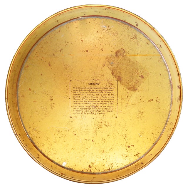 1950s Greek / Etruscan Revival Tole Metal Tray For Sale - Image 4 of 5