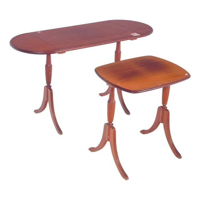 English Wood Nesting Tables, 1890s, Set of 2 For Sale - Image 11 of 11