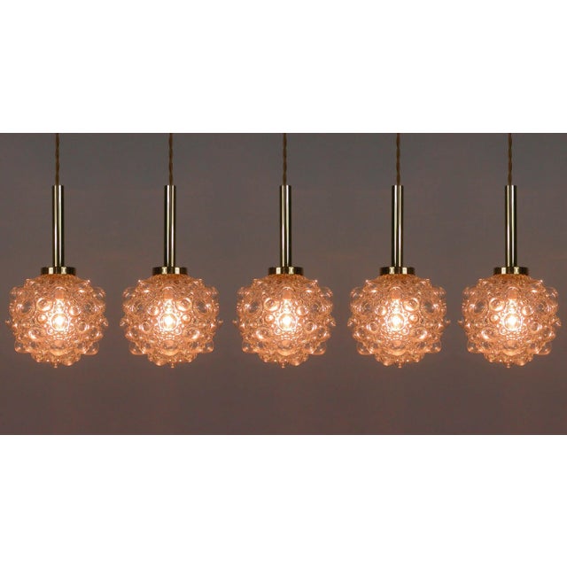 Mid-Century German Clear Bubble and Brass Pendant, 1960s For Sale - Image 14 of 17