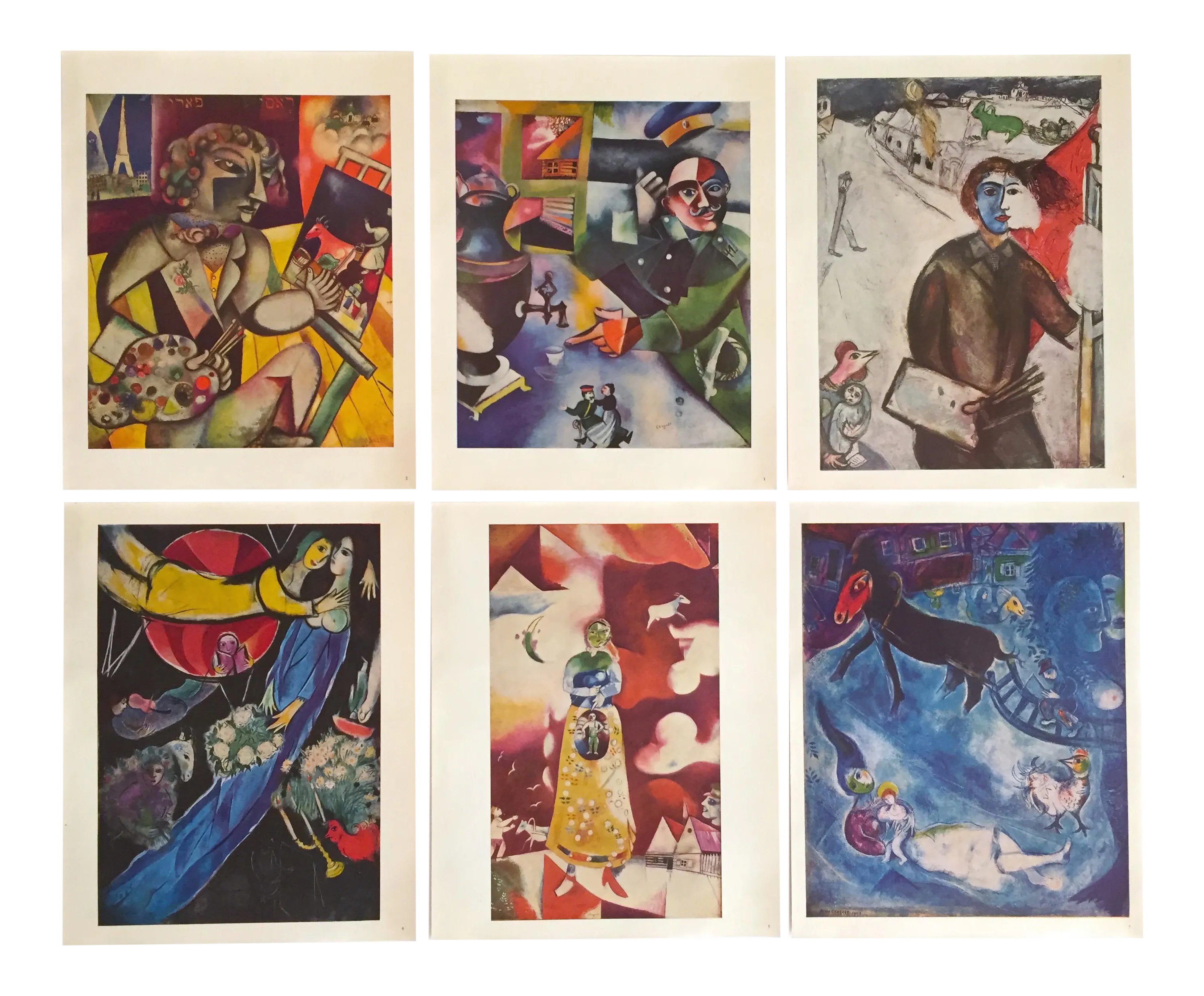 Marc Chagall Vintage Mid-Century 1960's Color Lithograph Prints