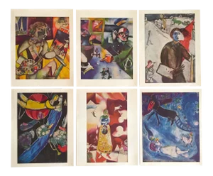Marc Chagall Vintage Mid-Century 1960's Color Lithograph Prints -Folio Set of 6