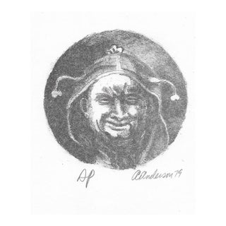 1979 Adrienne Anderson Jester Lithograph For Sale