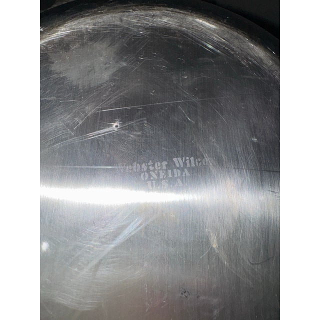 Vintage Webster Wilcox / Oneida Silver-Plated Chafing Dish Pan & Lid With Wood Handle For Sale - Image 10 of 11