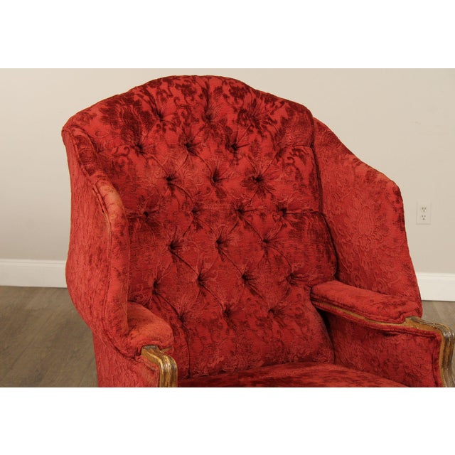 Georgian Style Pair of Wingback Armchairs and Ottoman For Sale - Image 17 of 18