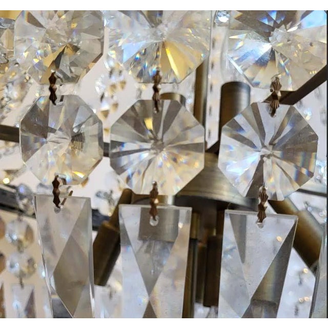 Vintage Neoclassical French Empire Style Crystal Basket Chandelier - As Is For Sale - Image 4 of 6