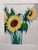 Sally Baker Sunflowers in Vase I/P Artwork, Signed For Sale - Image 4 of 12