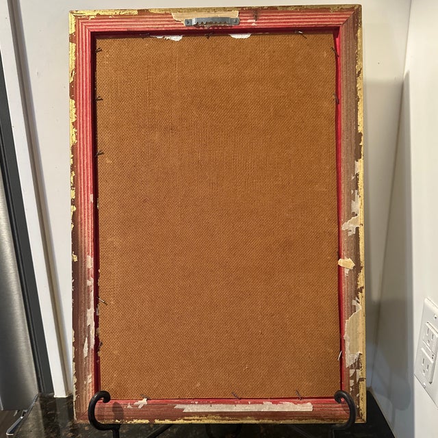 Mid Century Oil on Canvas Depicting a Clown Figure, Signed by Artist Rose Barbour For Sale - Image 4 of 4