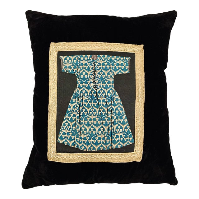 Vintage Ottoman Turkish Kaftan Silk Velvet Pillow For Sale